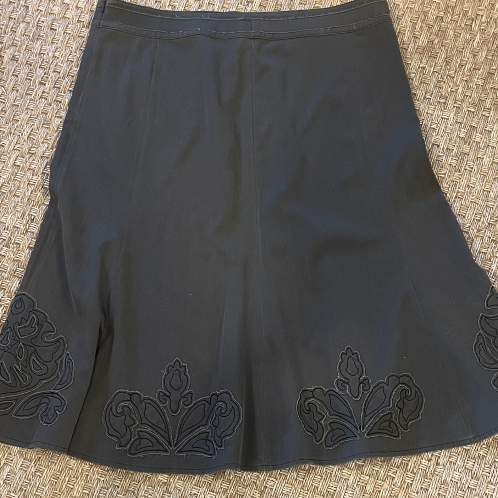 Vintage Cabi dark brown Embroidered Skirt. 16
